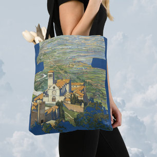 Tote Bag Basilique Vintage voyage Assisi Italie Francesco