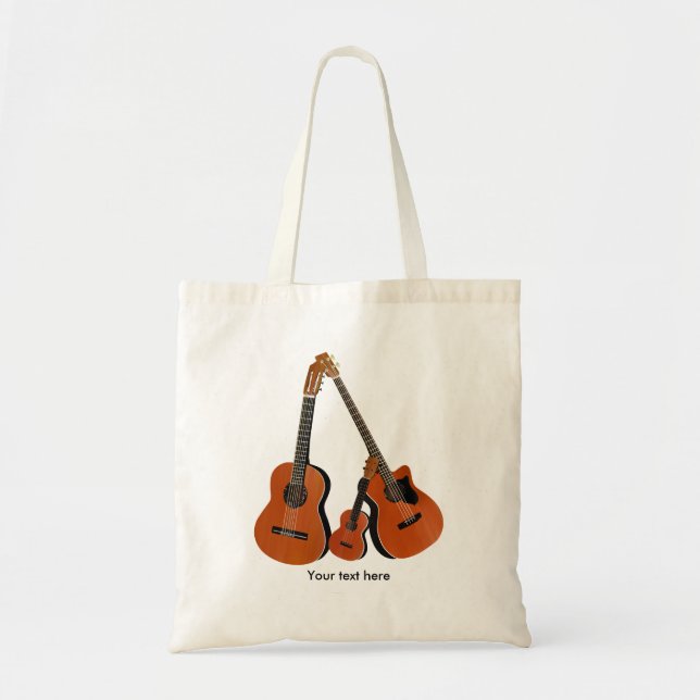 Tote Bag Basse acoustique de guitare populaire et Ukulele (Devant)