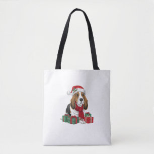 Tote Bag Basset Hound Chien vêtements de Noël Santa Hat Chi