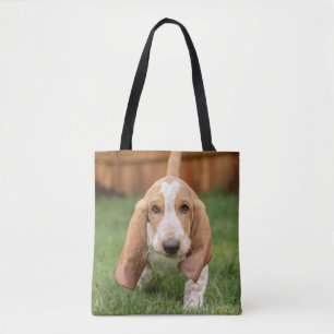 Tote Bag Basset Hound chiot marchant