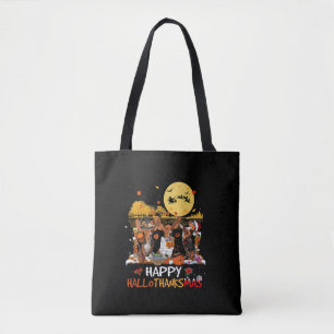 Tote Bag Basset Hound Hallothanksmas Halloween Merci