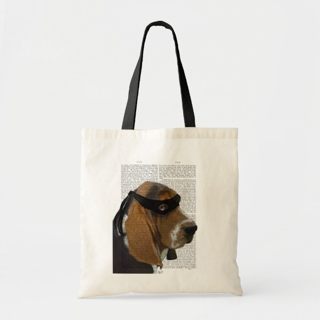Tote Bag Basset Hound Ninja (Devant)