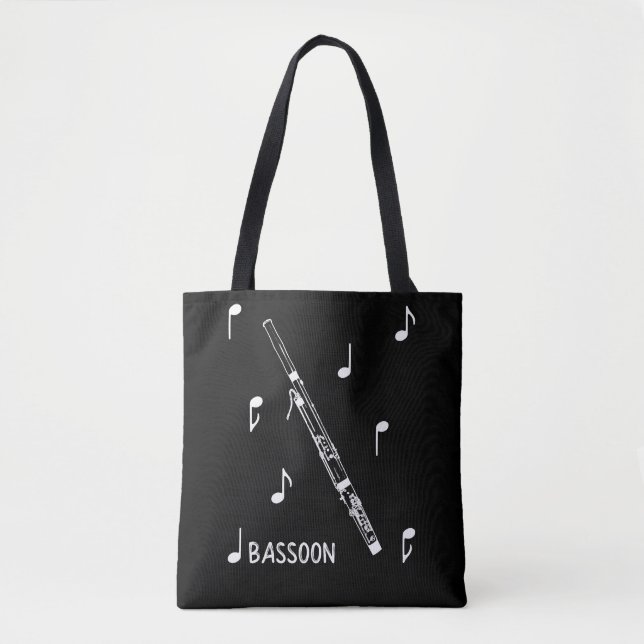 Tote Bag Basson de notes musicales (Devant)