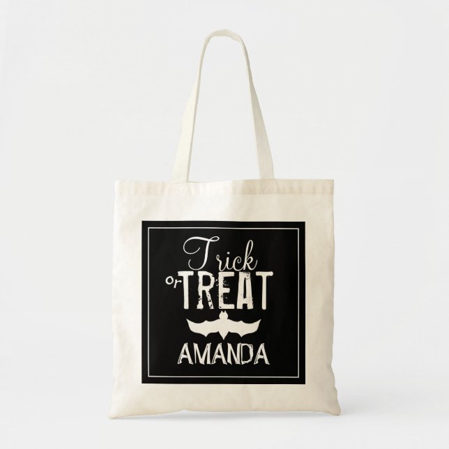 Tote Bag Bat noir tour ou traiter la typographie (Devant)