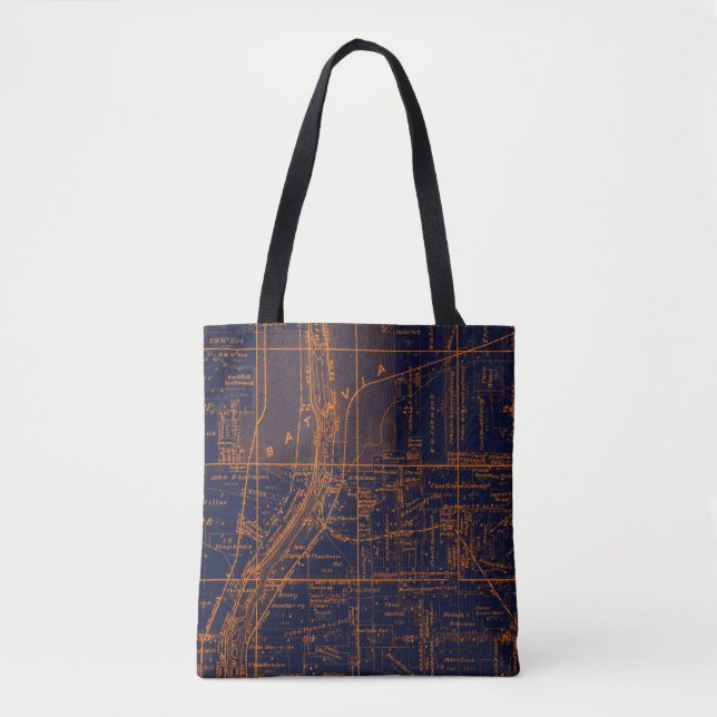 TOTE BAG BATAVIA ILLINOIS 1871 CARTE FOX RIVER VALLEY (Devant)