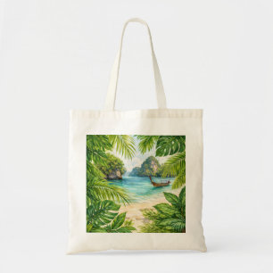 Tote Bag Bateau à longue queue de plage tropicale de Krabi 