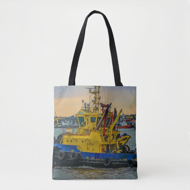 Tote Bag Bateau à moteur à la rivière, montevideo, uruguay (Devant)