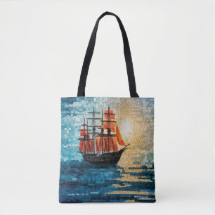 Tote Bag Bateau à voile Peinture Art Décor Marine