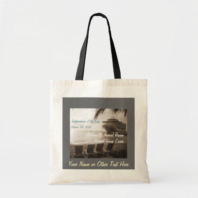 Tote Bag Bateau dans la sépia personnalisable (Devant)