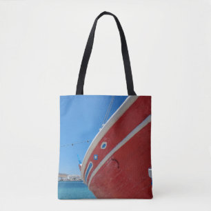 Tote Bag Bateau de pêche dans le port de Mykonos dans