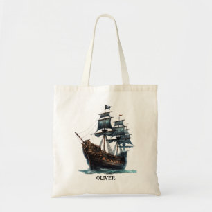 Tote Bag Bateau de pirates de couleur d'eau