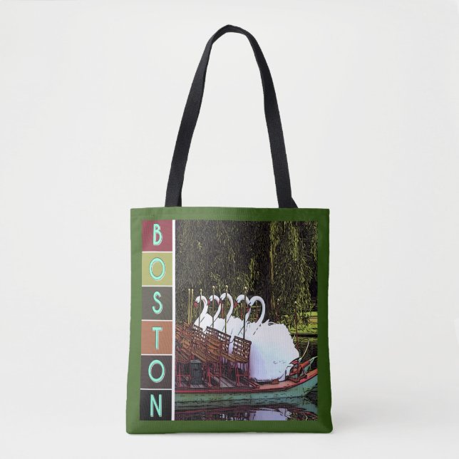 Tote Bag Bateaux à cygne en été - Boston (Devant)