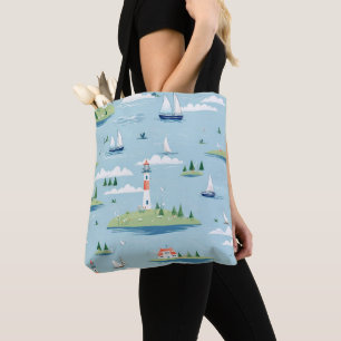 Tote Bag Bateaux du phare nautique côtier