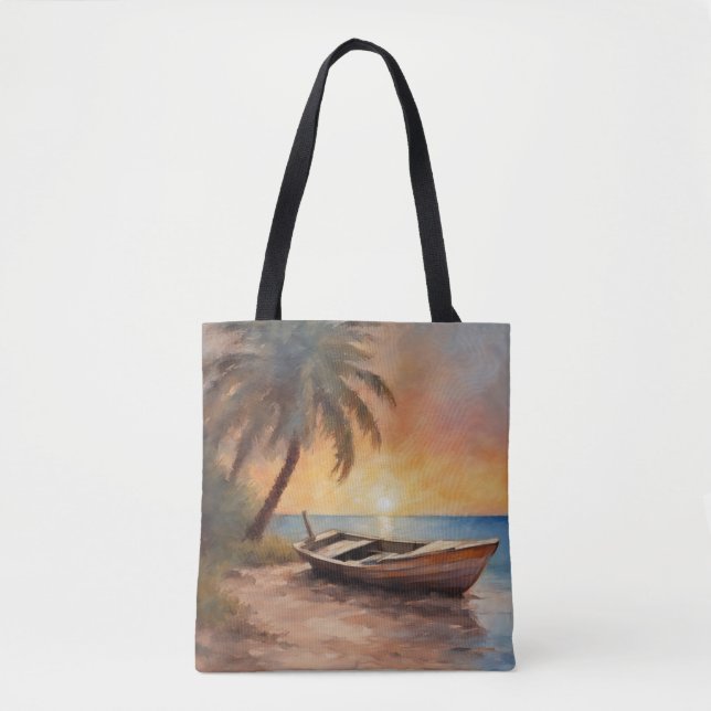Tote Bag Bateaux et plages - 1 (Devant)
