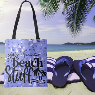 Tote Bag Bateaux personnalisés "Trucs de plage"