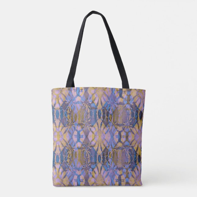 Tote Bag Batik bleu, jaune et violet (Dos)