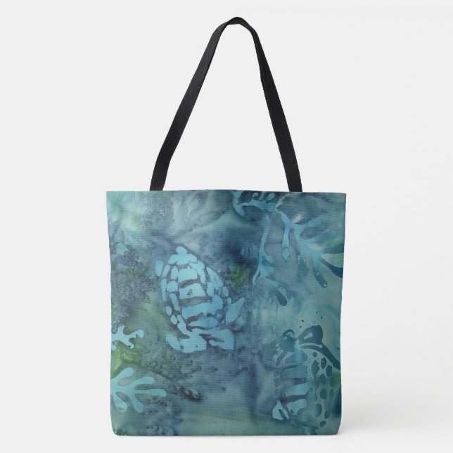 Tote Bag Batik de tortues de mer (Devant)