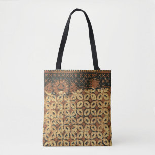 Tote Bag Batik Kawung vintage indonésien à motif rustique