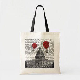 Tote Bag Bâtiment du Capitole américain et ballons à air ch