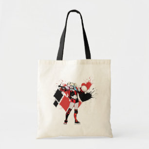 Tote Bag Batman   Harley Quinn Hearts & Diamonds Splatter
