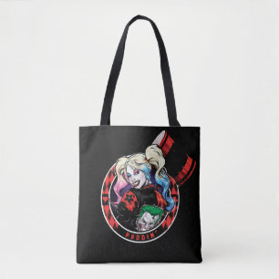 Tote Bag Batman Harley Quinn Winking With Mallet