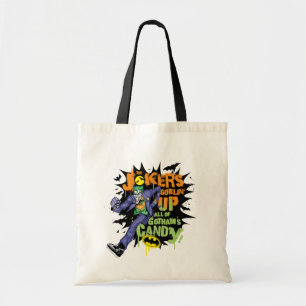 Tote Bag Batman   Joker's Goblin' Up All of Gotham's Candy