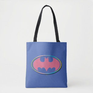 Tote Bag Batman   Logo Pink Polka Dot