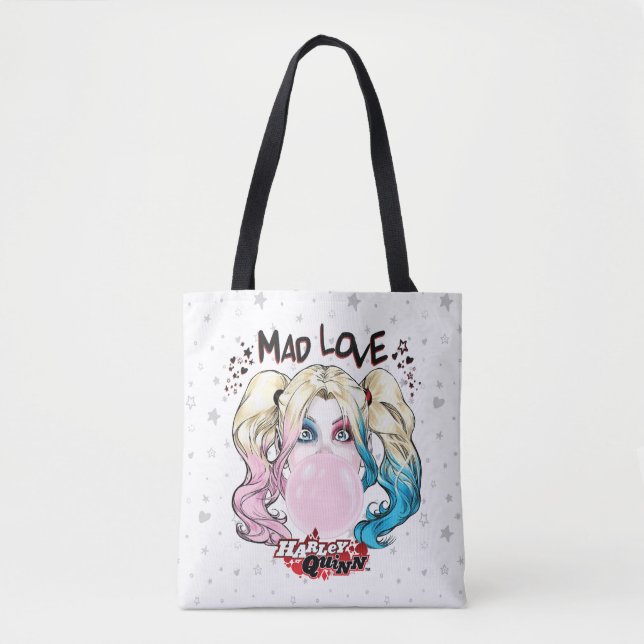 Tote Bag Batman | Mad Love Harley Quinn Chewing Bubble Gum (Devant)