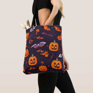 Tote Bag Bats Citrouille Et Bats