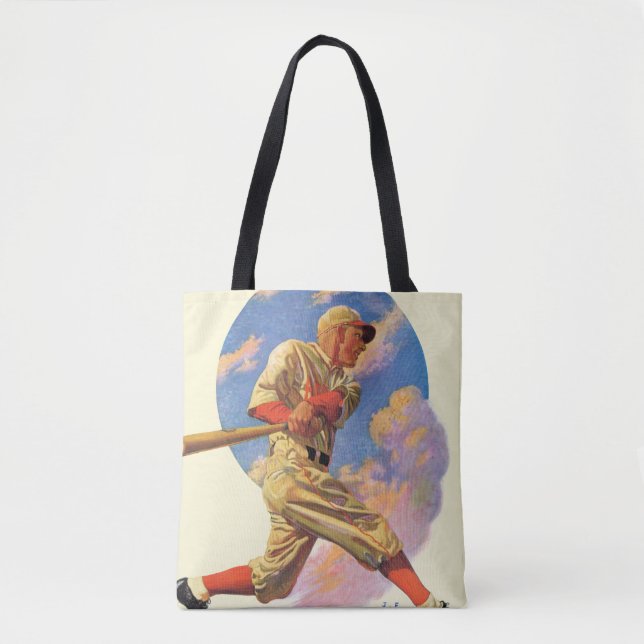 Tote Bag Batteur de baseball (Devant)