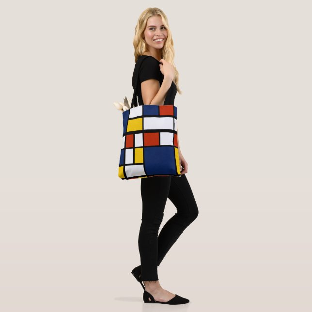 Tote Bag bauhaus motif peinture géométrique abstraite mo (Sur le modèle)