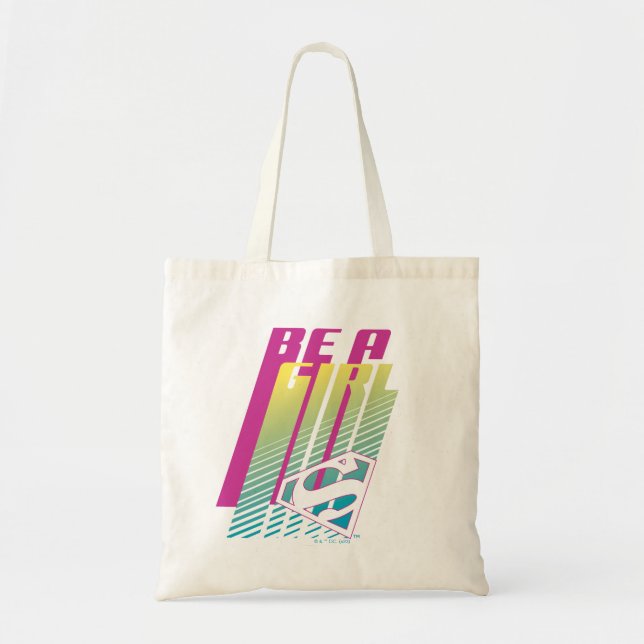 Tote Bag "Be A Girl" Supergirl Graphic (Devant)