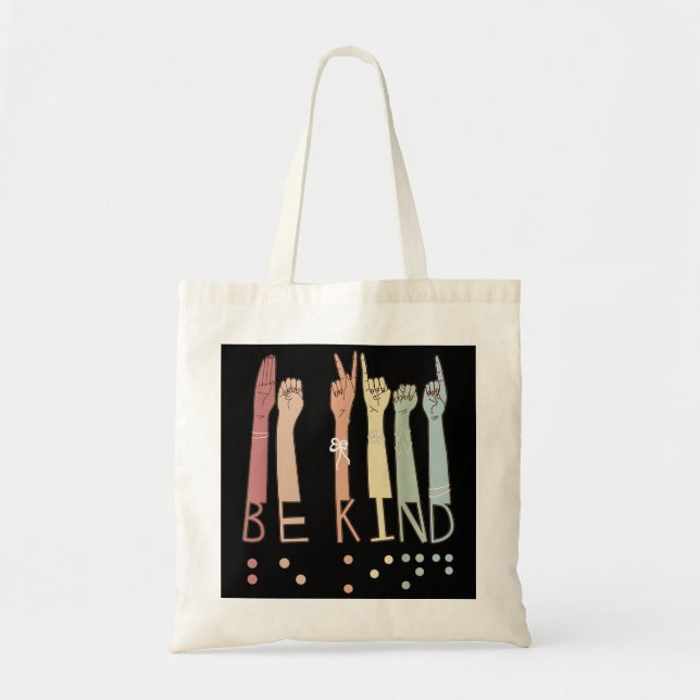 Tote Bag Be enfant Sign Braille Language Visually Impaired  (Devant)