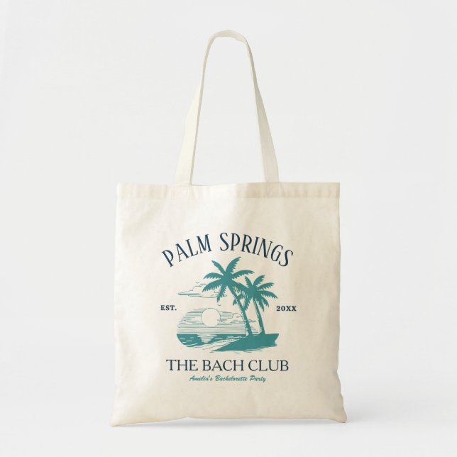 Tote Bag Beach Bachelorette Party Palm Springs Bach Club (Devant)