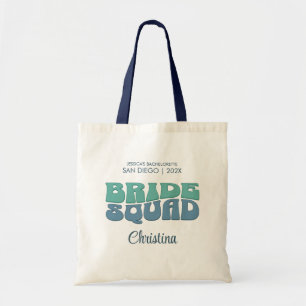 Tote Bag Beach Bachelorette Party Retro Bride Squad Cadeau