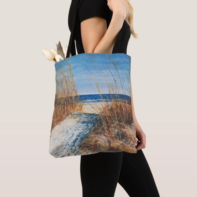 Tote Bag Beach House Lake Home Dunes de sable (De près)
