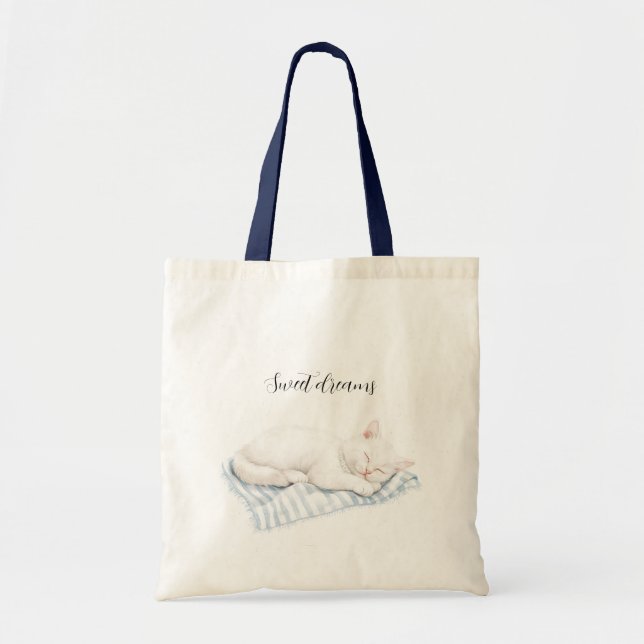 Tote Bag Beach Sweet Dreams Cat on Towel (Devant)
