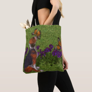 Tote Bag Beagle Chiot Papillons Chien Art Photo Peinture