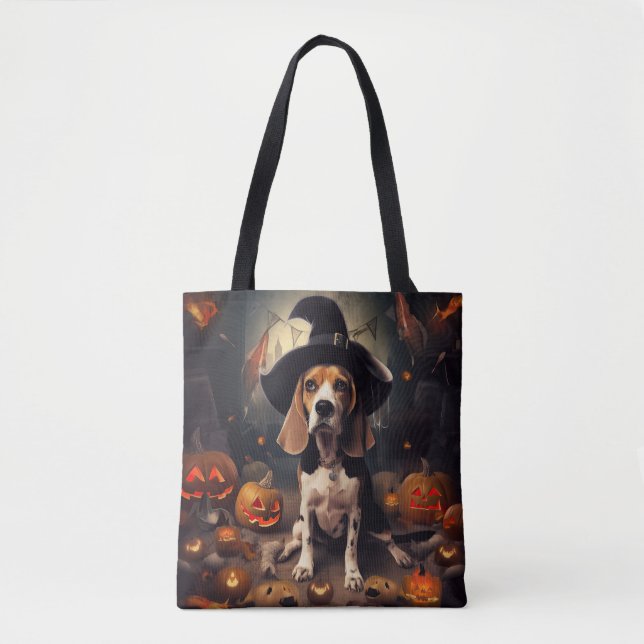 Tote Bag Beagle Citrouille Halloween effroi (Devant)