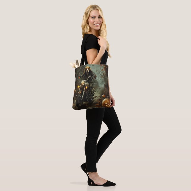 Tote Bag Beagle équitation moto Halloween effroi (Sur le modèle)