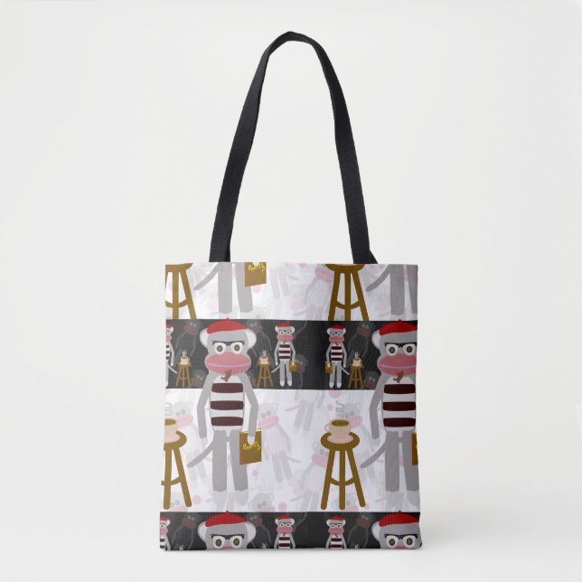 Tote Bag Beatnik Sokmonkey Poetry Party (Devant)