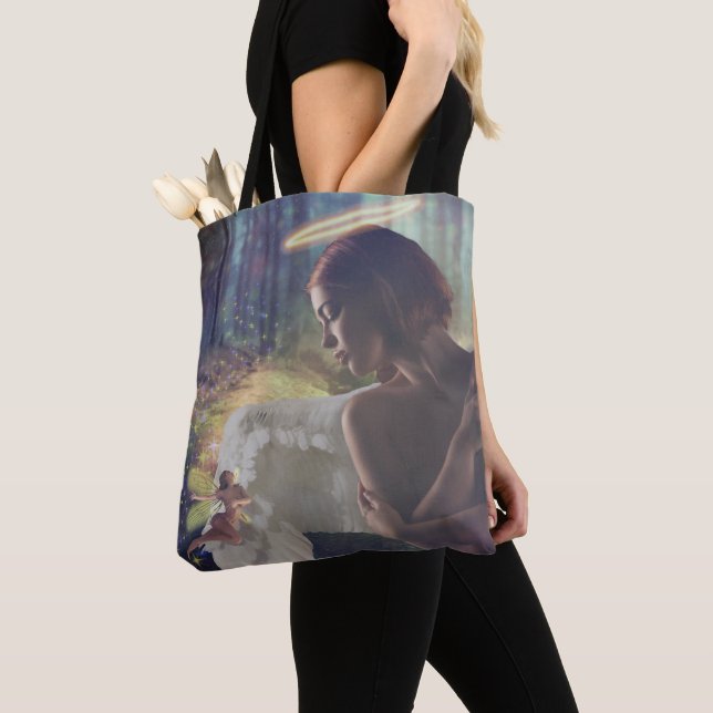 Tote Bag Beau ange avec Imaginaire Fairy Art (De près)