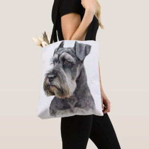 TOTE BAG BEAU CHIEN SCHNAUZER SALT ET PEPPER MINIATURE
