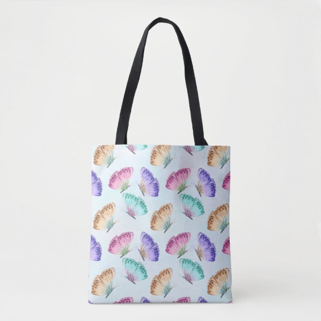 Tote Bag Beau Motif à papillon aquarelle (Devant)