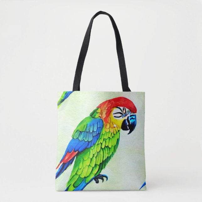 Tote Bag Beau Motif de perroquet coloré (Devant)