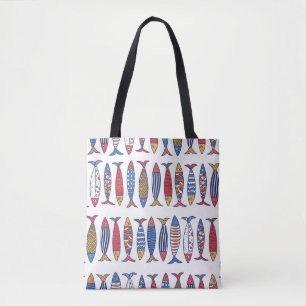 Tote Bag Beau poisson. Enfants arrière - plans. Motif sans