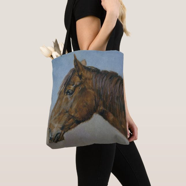 Tote Bag Beau Portrait Brown Horse (De près)