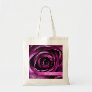 Tote Bag Beau rose dramatique élégant de pourpre avec le