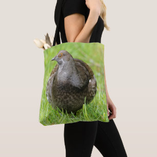 Tote Bag Beau Tétras de Sooty dans l'herbe
