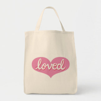 Tote Bag Beaucoup aimé - Coeur d'amour rose -